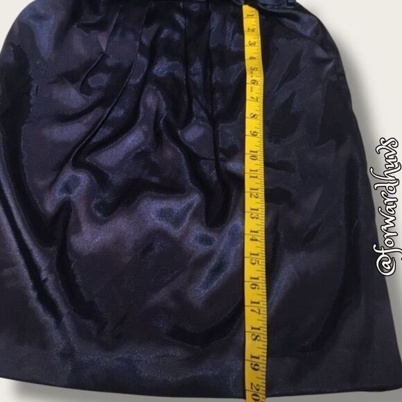 Strapless Blue Satin-Like Mini Dress with Pockets – Size 2 - Picture 5 of 13